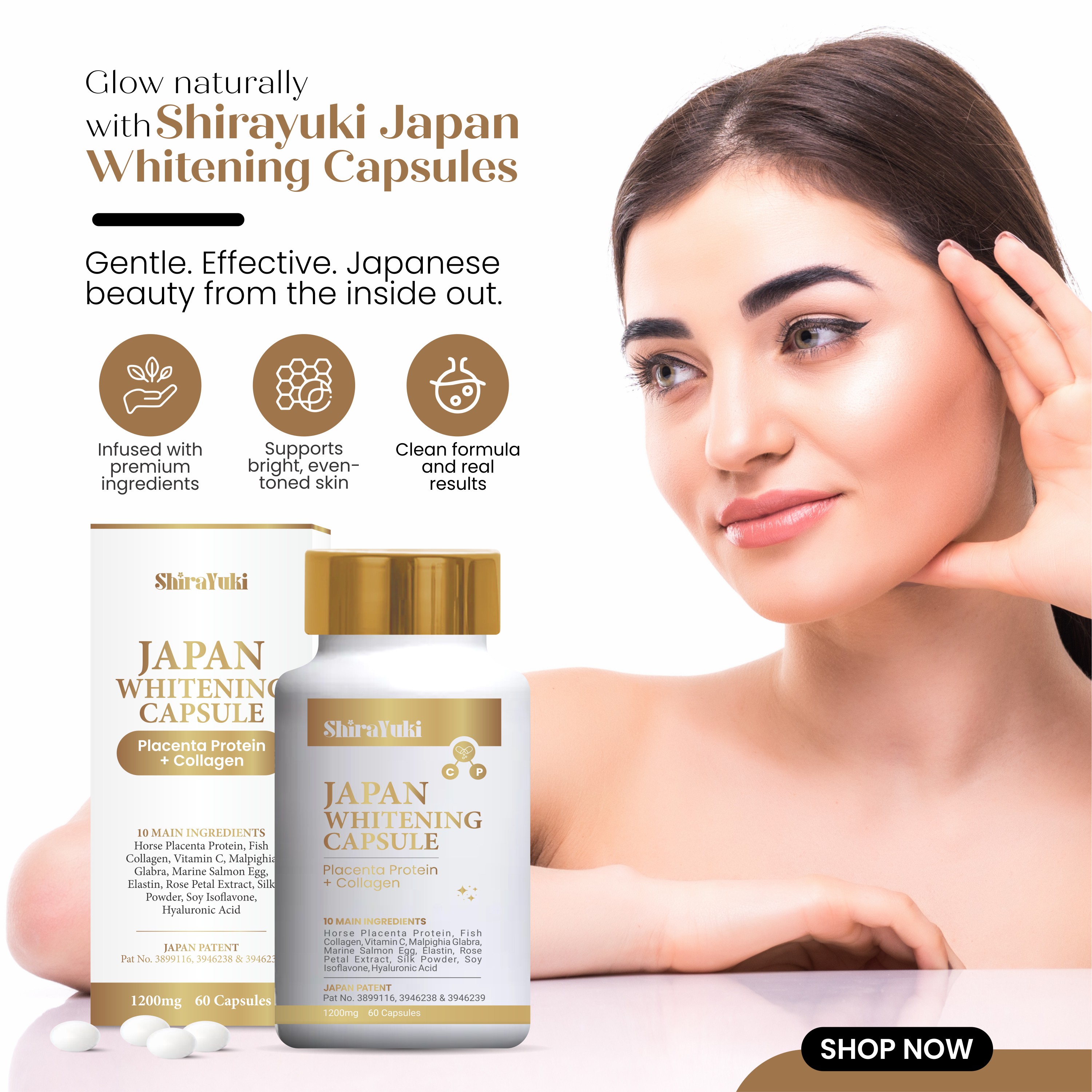 ShiraYuki Japan Whitening - 60 Capsules